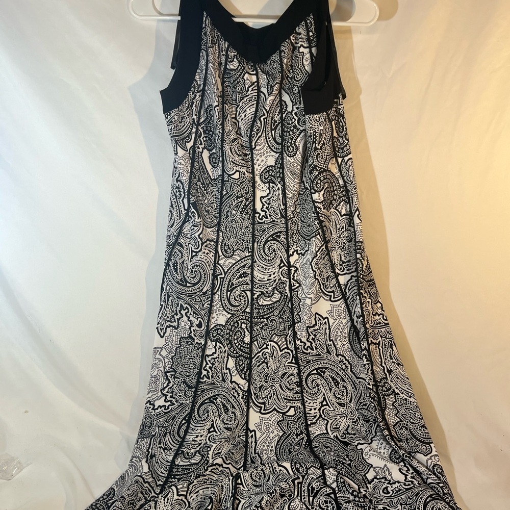 Perceptions Black and White Paisley Maxi Dress